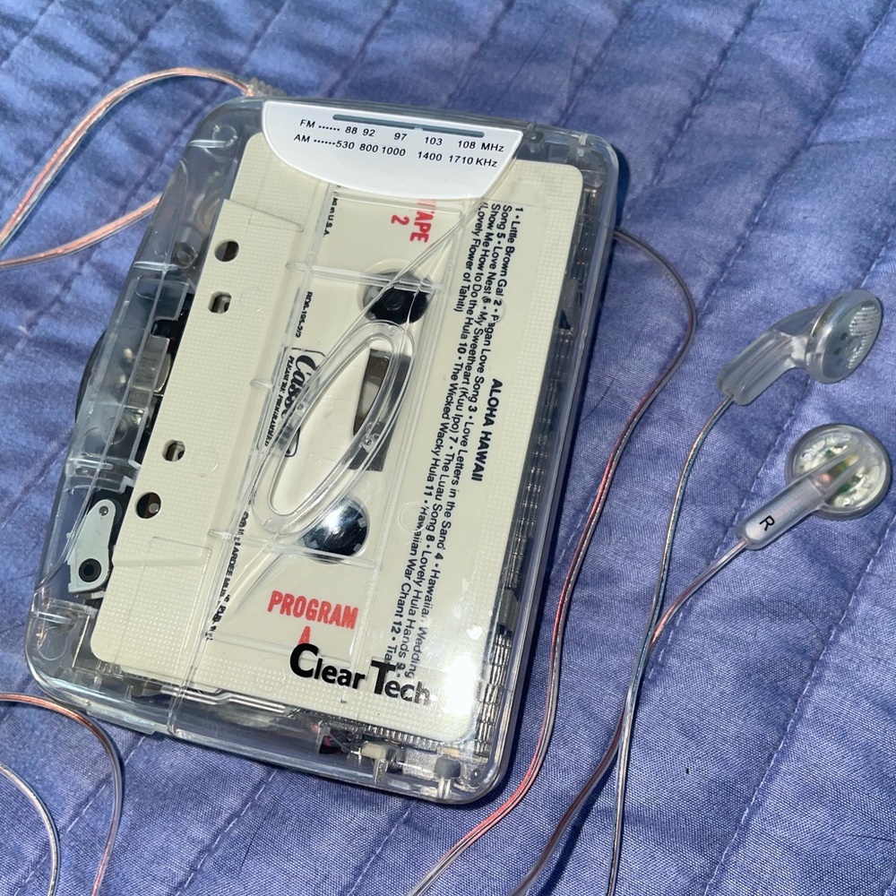 Clear Cassette Player with Cassettes